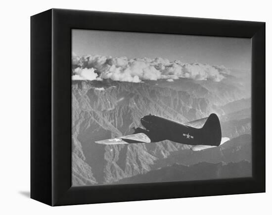 American C-46 Transport Flying "The Hump" a Long, Difficult Flight over the Himalayas-William Vandivert-Framed Premier Image Canvas