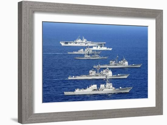 American, Canadian, and Japanese Navy War Ships in the Pacific Exercises, July 2008-null-Framed Photo