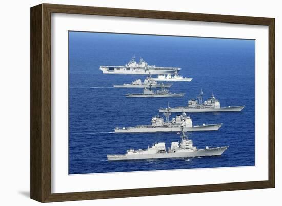 American, Canadian, and Japanese Navy War Ships in the Pacific Exercises, July 2008-null-Framed Photo