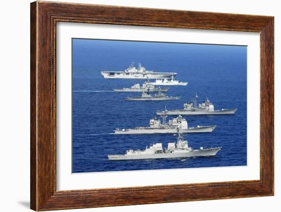 American, Canadian, and Japanese Navy War Ships in the Pacific Exercises, July 2008-null-Framed Photo