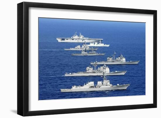 American, Canadian, and Japanese Navy War Ships in the Pacific Exercises, July 2008-null-Framed Photo