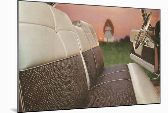 American Car Interior with Saintly Vision-null-Mounted Art Print