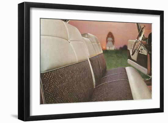 American Car Interior with Saintly Vision-Found Image Press-Framed Giclee Print