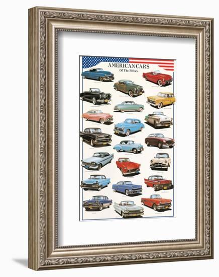 American Cars of the Fifties-null-Framed Art Print