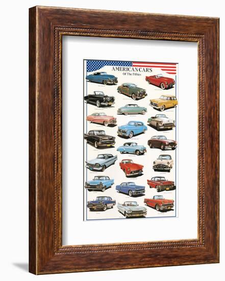 American Cars of the Fifties-null-Framed Art Print