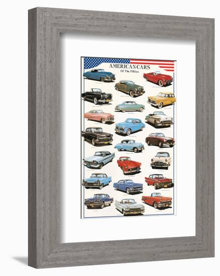 American Cars of the Fifties-null-Framed Art Print