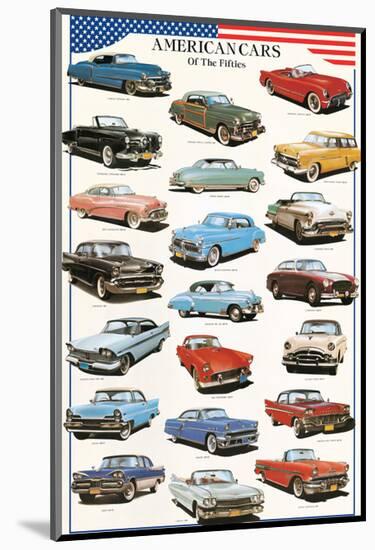 American Cars of the Fifties-null-Mounted Art Print