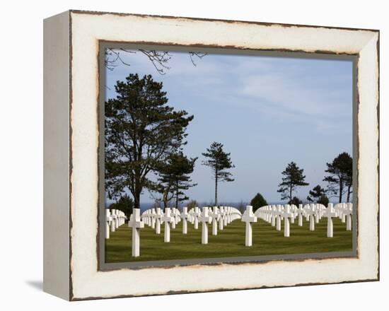 American Cemetery at Omaha Beach, Colleville-Sur-Mer, Normandy, France, Europe-null-Framed Premier Image Canvas