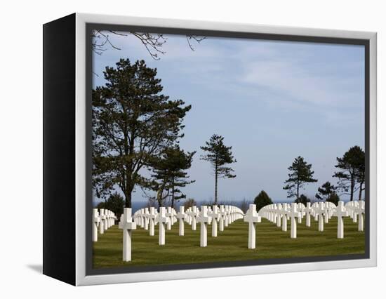 American Cemetery at Omaha Beach, Colleville-Sur-Mer, Normandy, France, Europe-null-Framed Premier Image Canvas