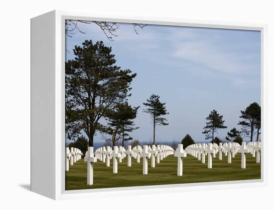 American Cemetery at Omaha Beach, Colleville-Sur-Mer, Normandy, France, Europe-null-Framed Premier Image Canvas