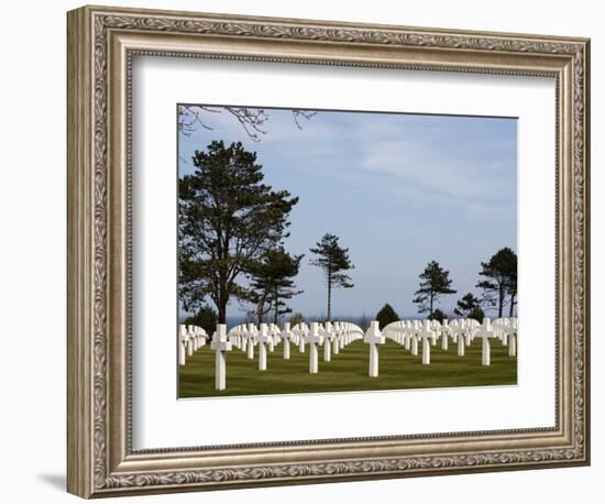 American Cemetery at Omaha Beach, Colleville-Sur-Mer, Normandy, France, Europe-null-Framed Photographic Print