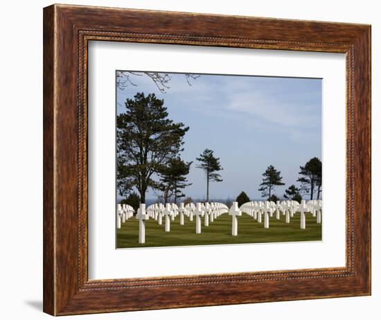 American Cemetery at Omaha Beach, Colleville-Sur-Mer, Normandy, France, Europe-null-Framed Photographic Print