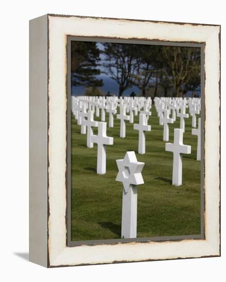 American Cemetery at Omaha Beach, Colleville-Sur-Mer, Normandy, France, Europe-null-Framed Premier Image Canvas