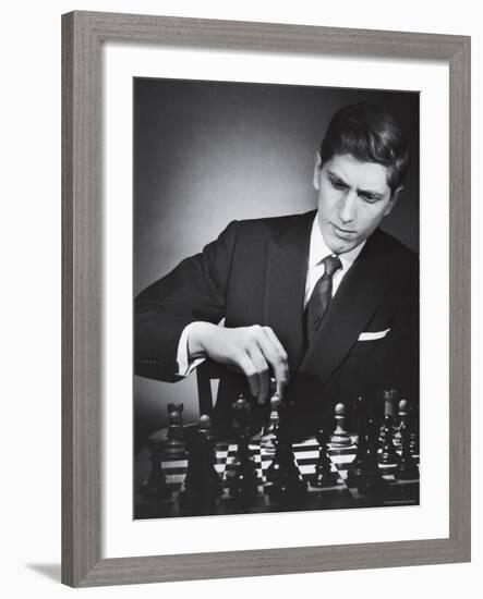 American Chess Champion Robert J. Fisher Playing a Match-Carl Mydans-Framed Premium Photographic Print