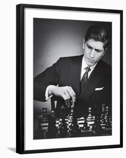 American Chess Champion Robert J. Fisher Playing a Match-Carl Mydans-Framed Premium Photographic Print