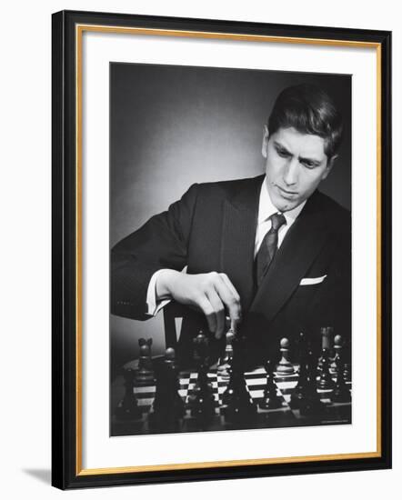 American Chess Champion Robert J. Fisher Playing a Match-Carl Mydans-Framed Premium Photographic Print