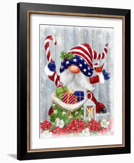 American Christmas Gnome-MAKIKO-Framed Giclee Print