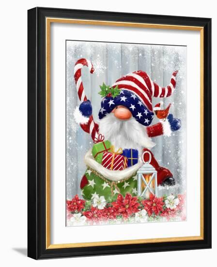 American Christmas Gnome-MAKIKO-Framed Giclee Print