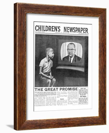 American Civil Rights, Front Page of 'The Children's Newspaper', August 1964-English School-Framed Giclee Print