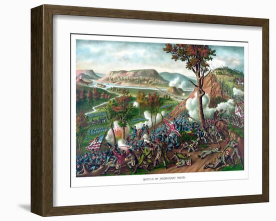 American Civil War Print Featuring the Battle of Missionary Ridge-null-Framed Art Print