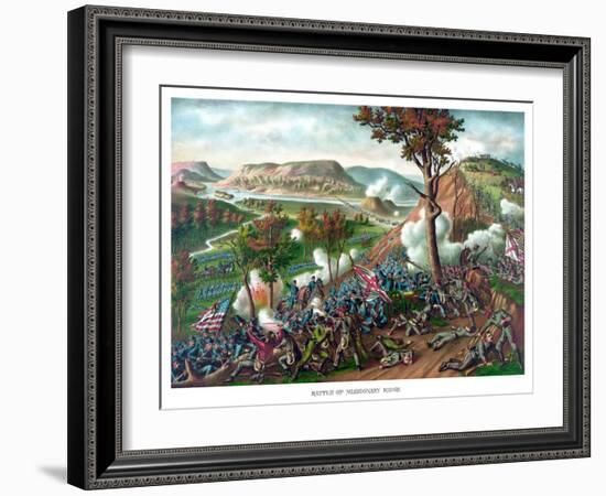 American Civil War Print Featuring the Battle of Missionary Ridge-null-Framed Art Print