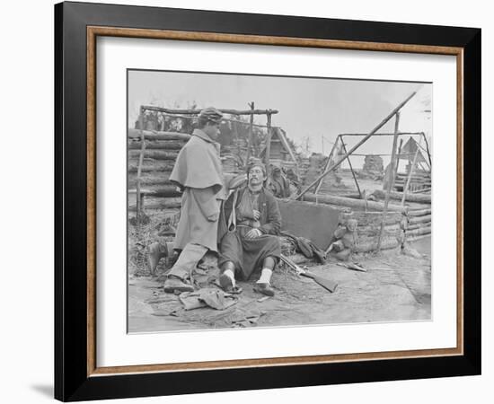 American Civil War Scene of a Deserted Camp and Wounded Zouave Soldier-Stocktrek Images-Framed Photographic Print