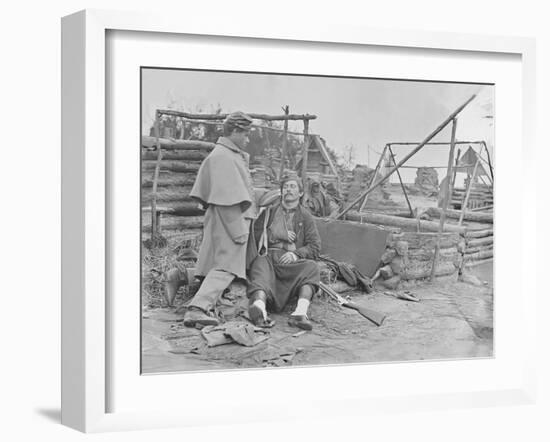 American Civil War Scene of a Deserted Camp and Wounded Zouave Soldier-Stocktrek Images-Framed Photographic Print