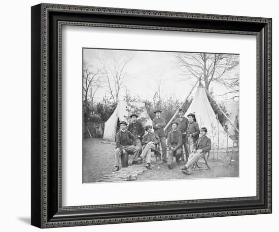 American Civil War Soldiers at their Encampment-Stocktrek Images-Framed Photographic Print