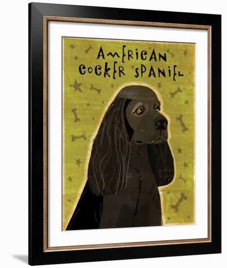 American Cocker Spaniel (black)-John W^ Golden-Framed Art Print