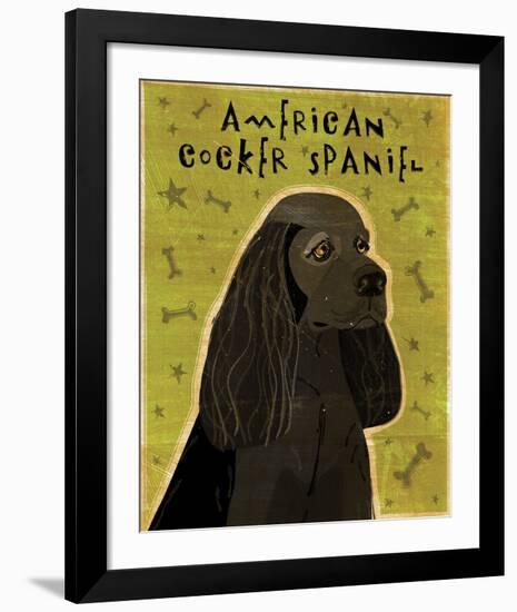 American Cocker Spaniel (black)-John W^ Golden-Framed Art Print