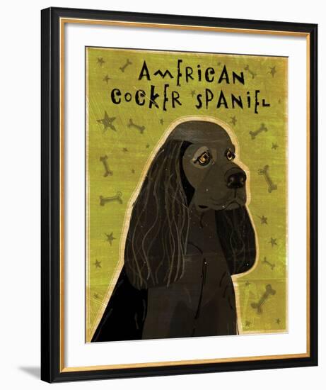 American Cocker Spaniel (black)-John W^ Golden-Framed Art Print