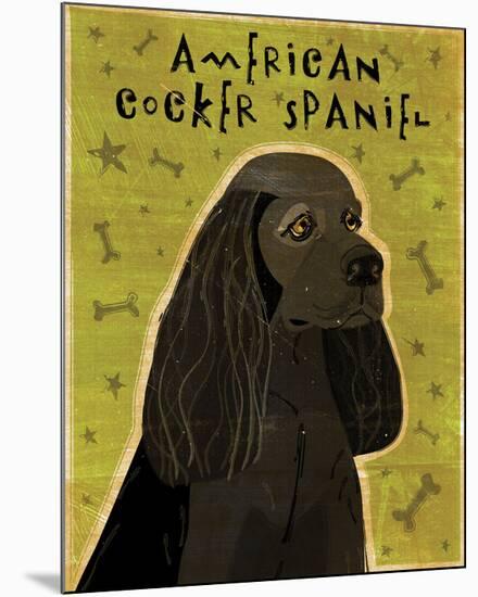 American Cocker Spaniel (black)-John W^ Golden-Mounted Art Print