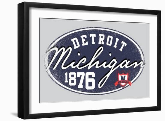 American College Michigan Graphic Man Tshirt Vector Design-emeget-Framed Art Print