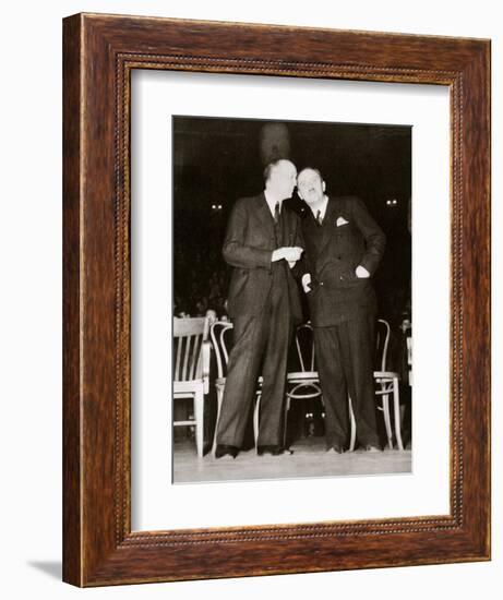 American Communist leaders William Foster and Earl Browder, 1940-Unknown-Framed Photographic Print