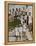 American Contestants Pose and Smile at the Side of the Swimming Pool-null-Framed Premier Image Canvas