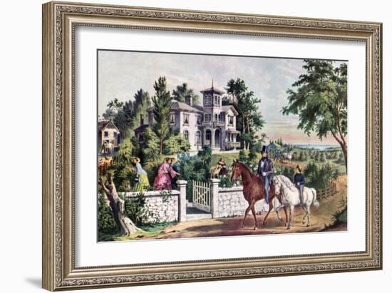 American Country Life, May Morning, 1855-Currier & Ives-Framed Giclee Print
