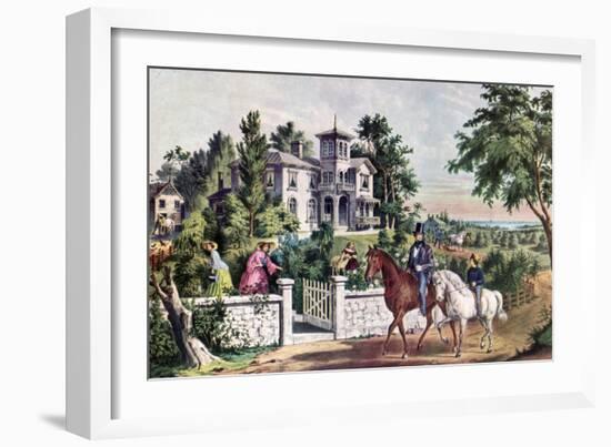 American Country Life, May Morning, 1855-Currier & Ives-Framed Giclee Print