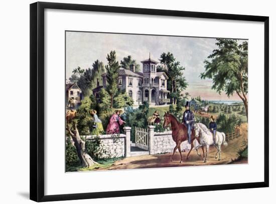 American Country Life, May Morning, 1855-Currier & Ives-Framed Giclee Print