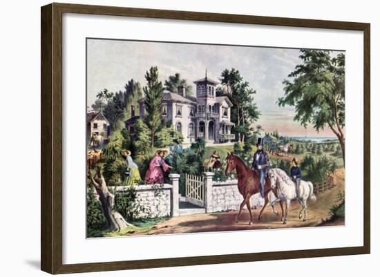 American Country Life, May Morning, 1855-Currier & Ives-Framed Giclee Print