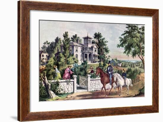 American Country Life, May Morning, 1855-Currier & Ives-Framed Giclee Print