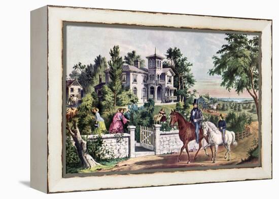 American Country Life, May Morning, 1855-Currier & Ives-Framed Premier Image Canvas