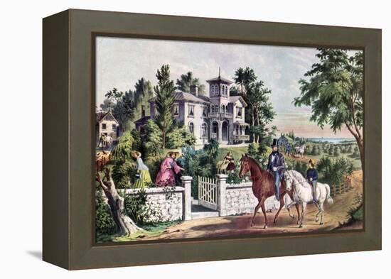 American Country Life, May Morning, 1855-Currier & Ives-Framed Premier Image Canvas