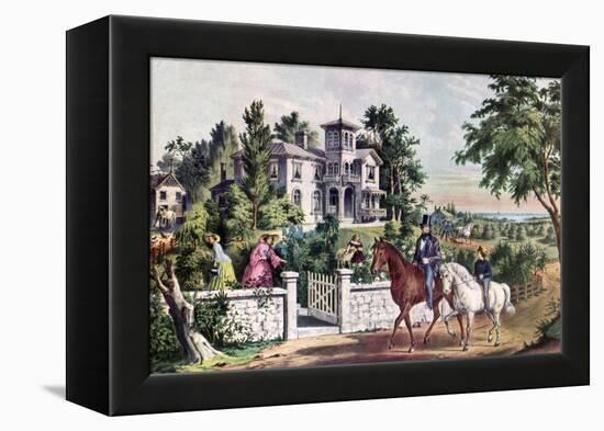 American Country Life, May Morning, 1855-Currier & Ives-Framed Premier Image Canvas