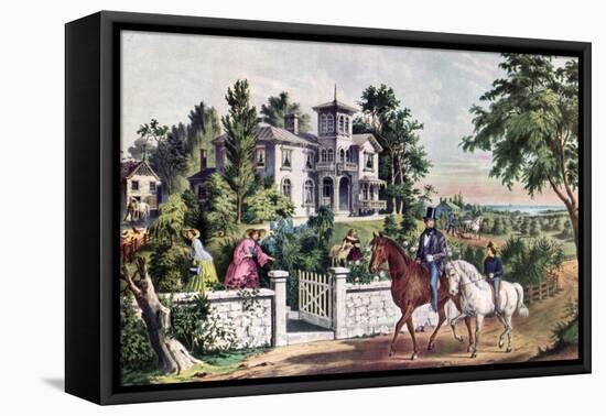 American Country Life, May Morning, 1855-Currier & Ives-Framed Premier Image Canvas