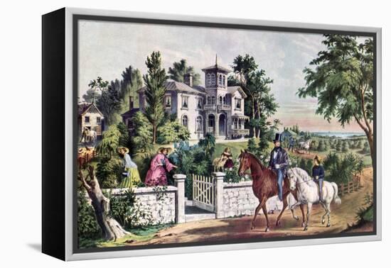 American Country Life, May Morning, 1855-Currier & Ives-Framed Premier Image Canvas