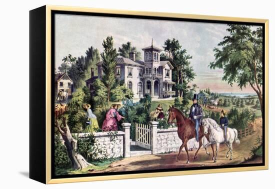 American Country Life, May Morning, 1855-Currier & Ives-Framed Premier Image Canvas