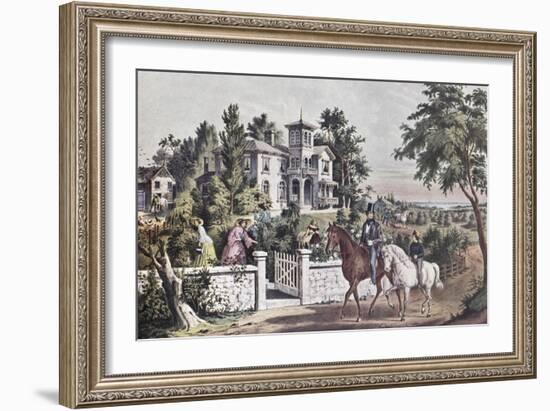 American Country Life: May Morning-Currier & Ives-Framed Giclee Print