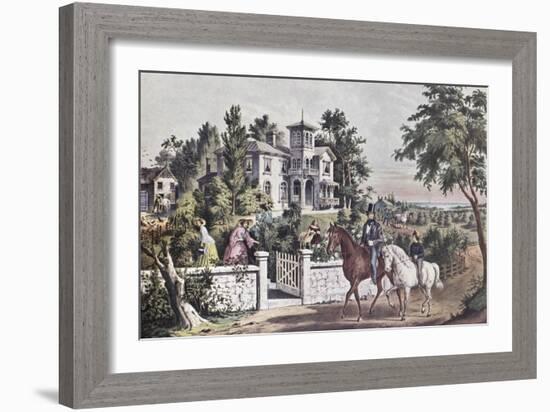 American Country Life: May Morning-Currier & Ives-Framed Giclee Print