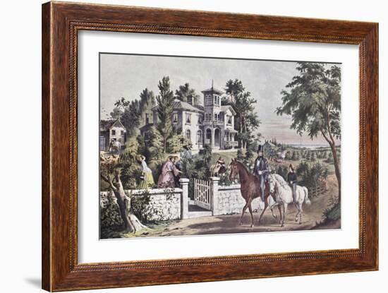 American Country Life: May Morning-Currier & Ives-Framed Giclee Print