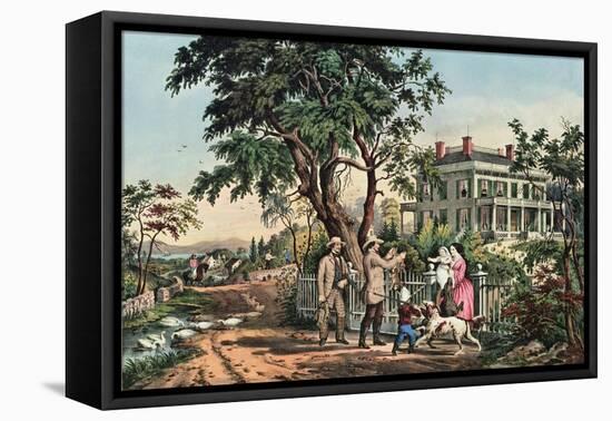 American Country Life - October Afternoon, 1855-Currier & Ives-Framed Premier Image Canvas